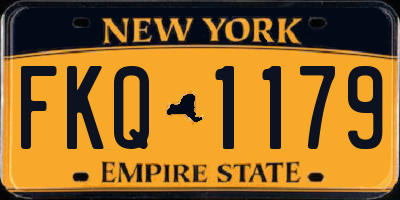 NY license plate FKQ1179