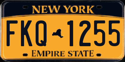 NY license plate FKQ1255