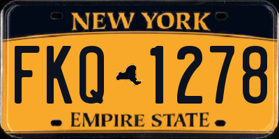 NY license plate FKQ1278
