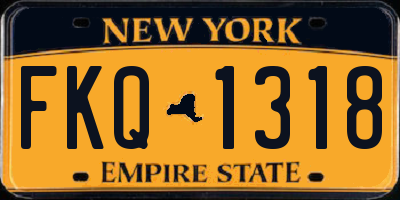 NY license plate FKQ1318