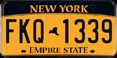NY license plate FKQ1339