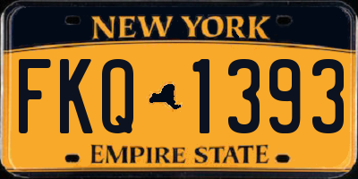 NY license plate FKQ1393