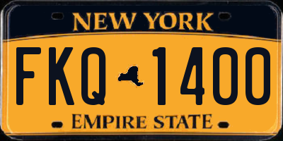 NY license plate FKQ1400