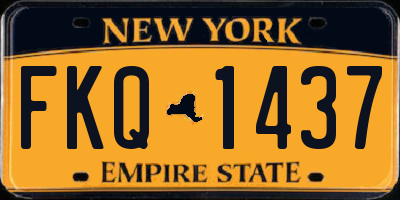 NY license plate FKQ1437