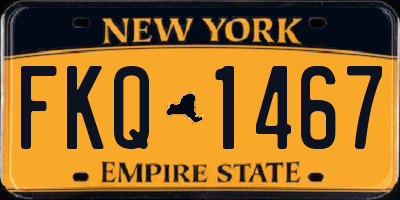 NY license plate FKQ1467