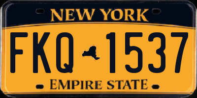 NY license plate FKQ1537