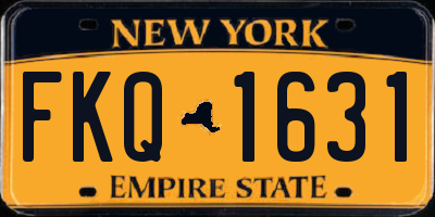 NY license plate FKQ1631