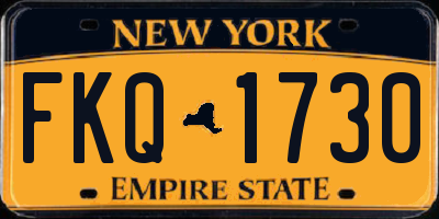 NY license plate FKQ1730