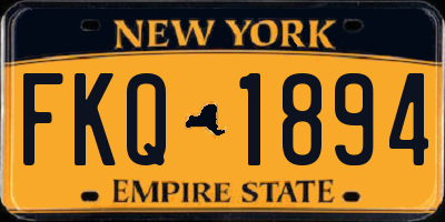 NY license plate FKQ1894