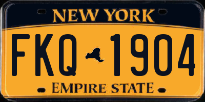 NY license plate FKQ1904