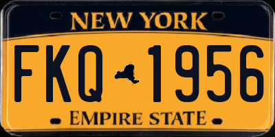 NY license plate FKQ1956