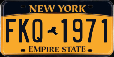 NY license plate FKQ1971