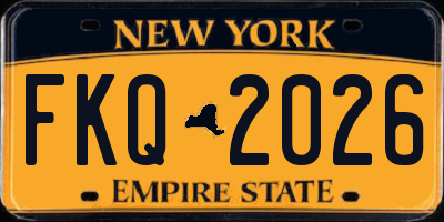 NY license plate FKQ2026