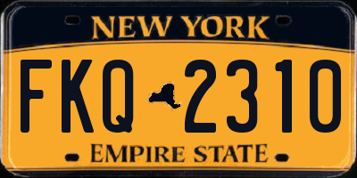 NY license plate FKQ2310