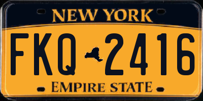 NY license plate FKQ2416