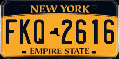 NY license plate FKQ2616