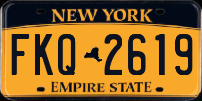 NY license plate FKQ2619