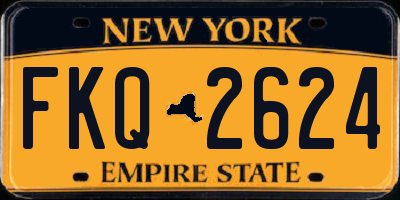 NY license plate FKQ2624