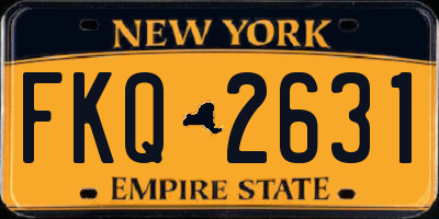 NY license plate FKQ2631