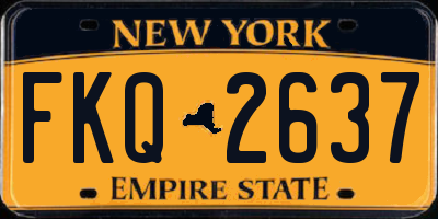 NY license plate FKQ2637