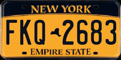 NY license plate FKQ2683
