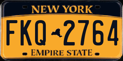 NY license plate FKQ2764