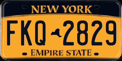NY license plate FKQ2829