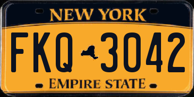 NY license plate FKQ3042