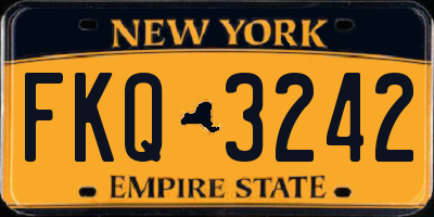 NY license plate FKQ3242