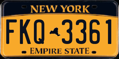 NY license plate FKQ3361
