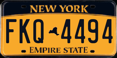 NY license plate FKQ4494