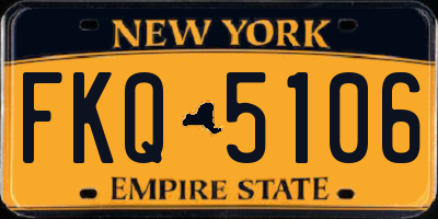 NY license plate FKQ5106