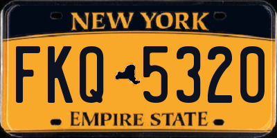 NY license plate FKQ5320