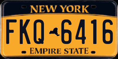 NY license plate FKQ6416