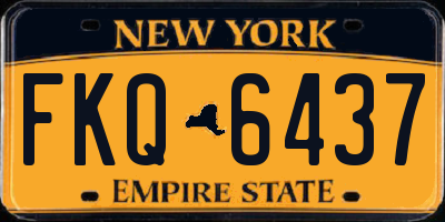 NY license plate FKQ6437