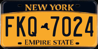 NY license plate FKQ7024