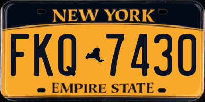 NY license plate FKQ7430