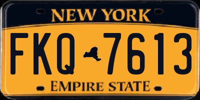 NY license plate FKQ7613