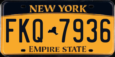 NY license plate FKQ7936