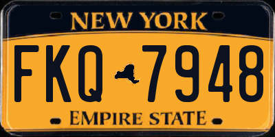 NY license plate FKQ7948