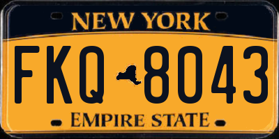 NY license plate FKQ8043