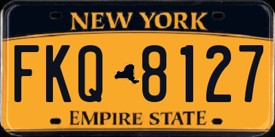 NY license plate FKQ8127