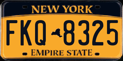 NY license plate FKQ8325