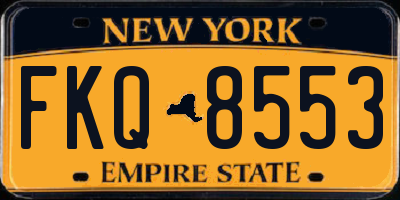NY license plate FKQ8553