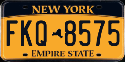 NY license plate FKQ8575