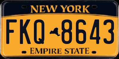 NY license plate FKQ8643