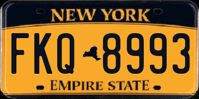 NY license plate FKQ8993