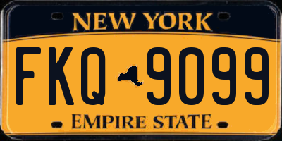 NY license plate FKQ9099