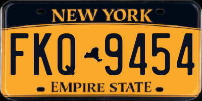 NY license plate FKQ9454