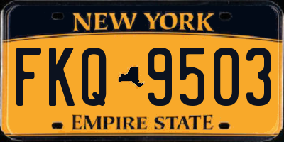 NY license plate FKQ9503